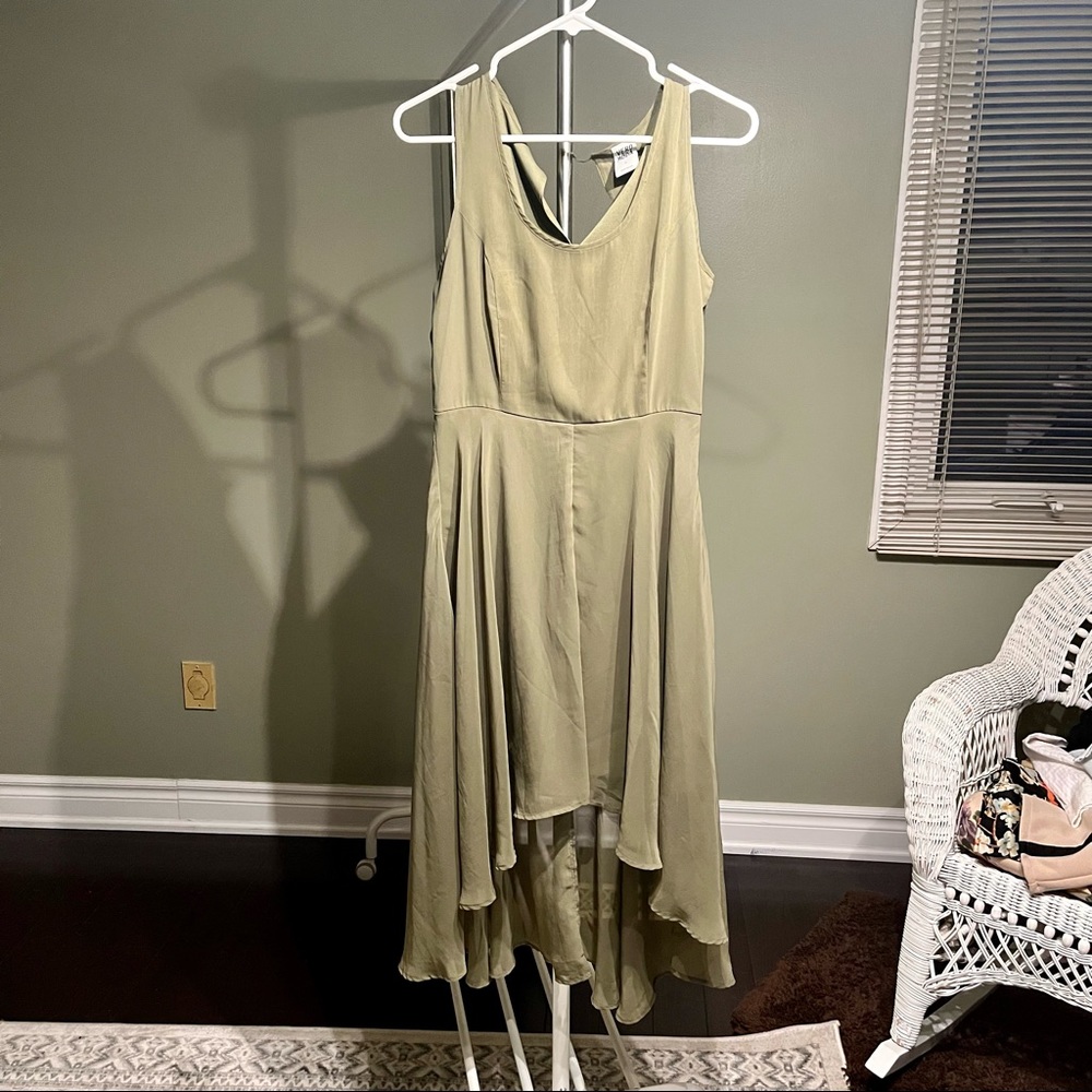 Vero Moda olive high-low midi dress
